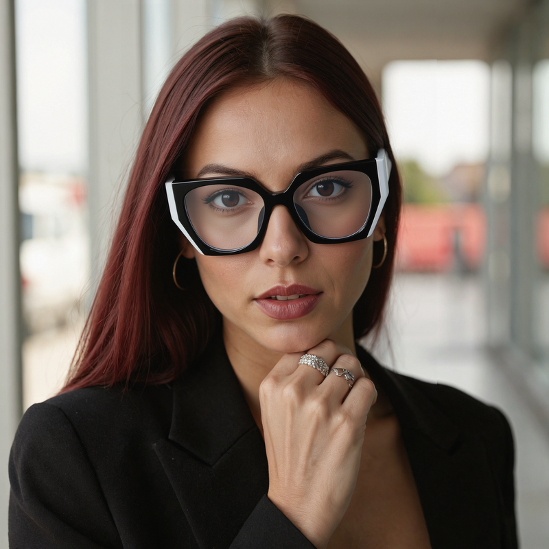 Hedda Cat Eye Black Glasses
