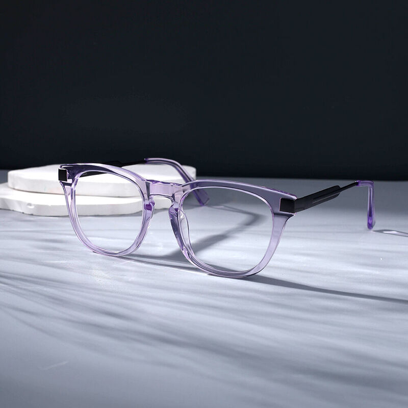Hush Square Purple Glasses