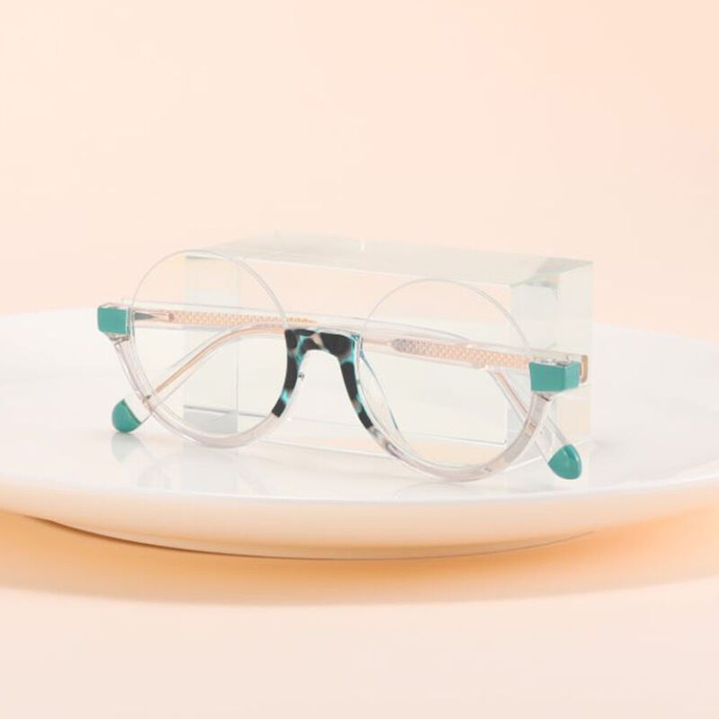 Mildred Round Green Glasses