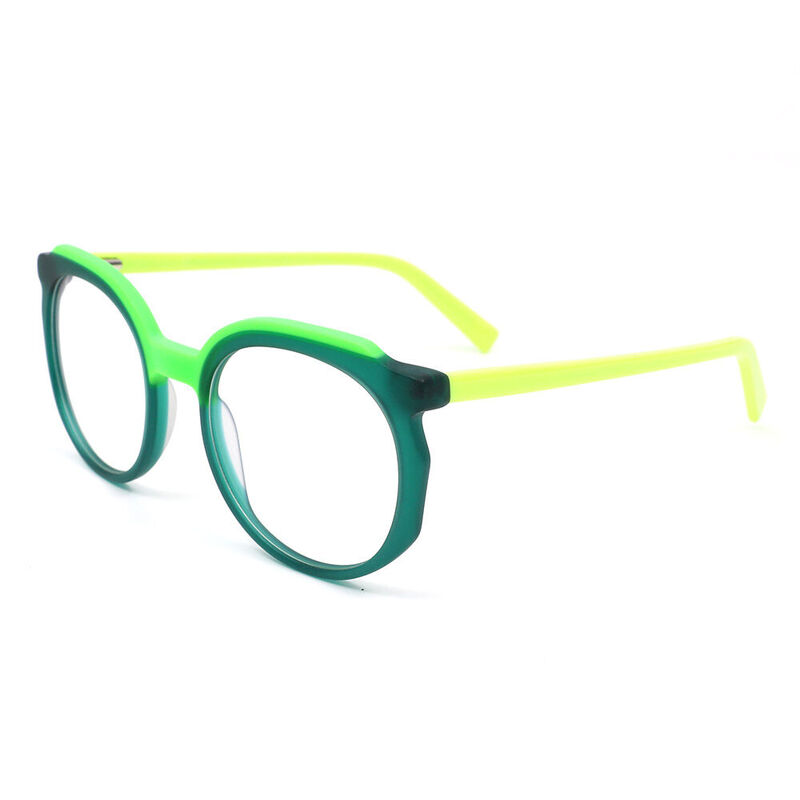 Regi Round Green Glasses