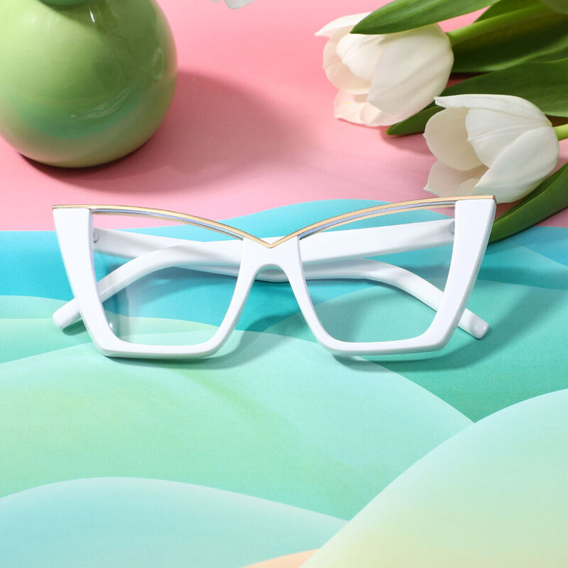 Leilciy Cat Eye White Glasses