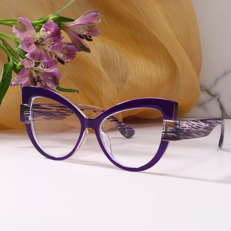 Eileo Cat Eye Purple Glasses