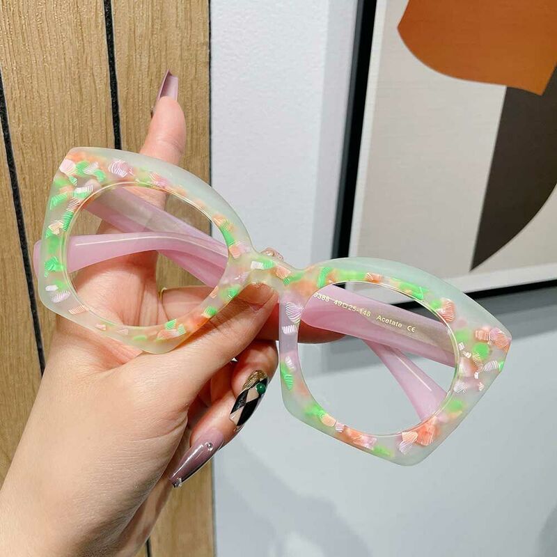 Faithe Cat Eye Blumen Brille