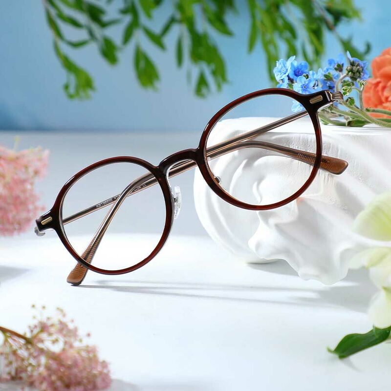 Martina Round Brown Glasses