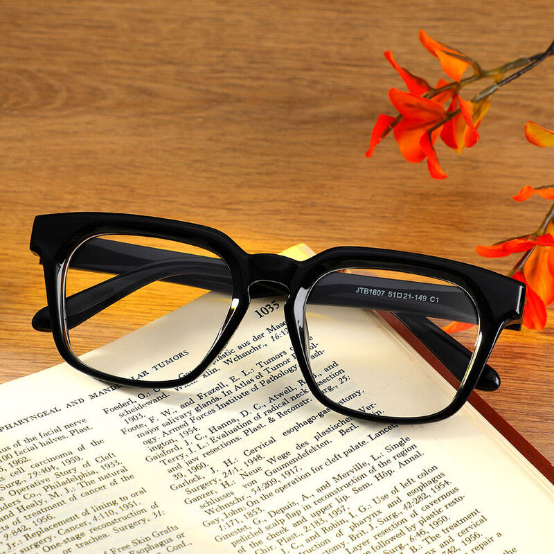 Dylan Quadratische Schwarze Brille