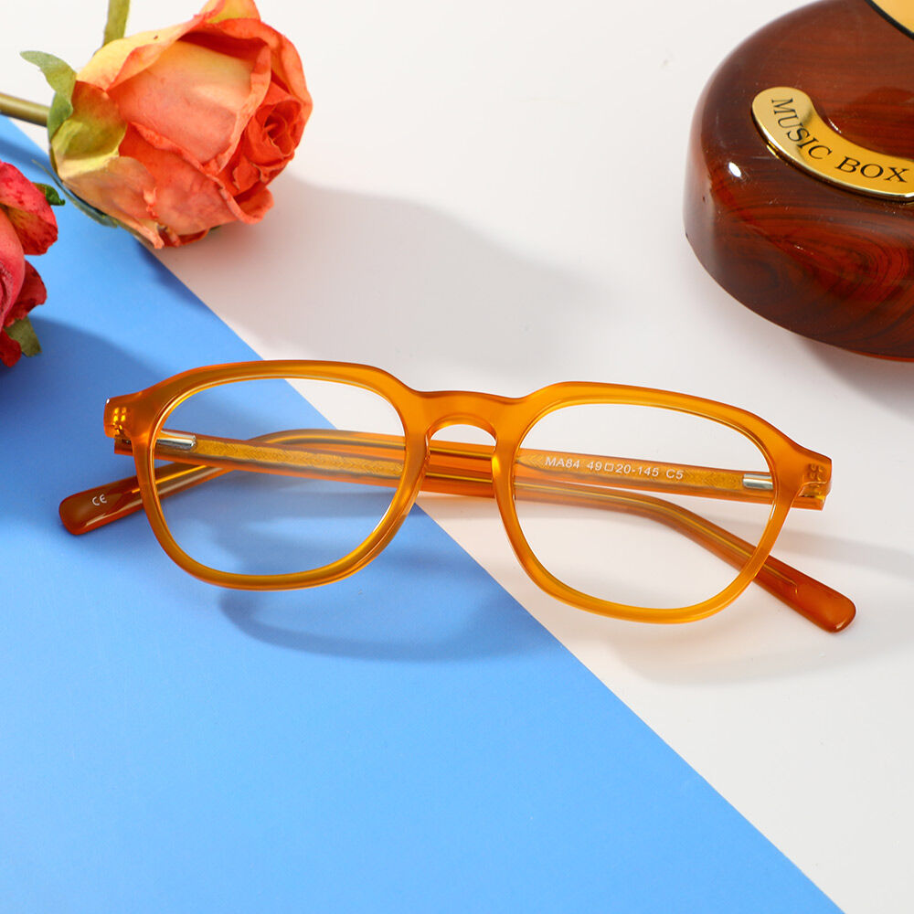 Bertha Square Orange Glasses