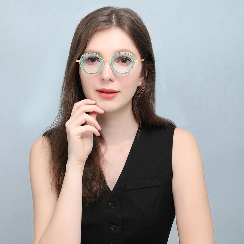 Kerr Round Yellow Glasses