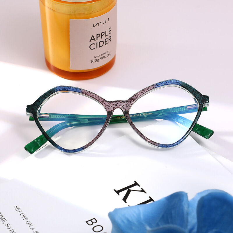 Jerria Cat Eye Green Glasses