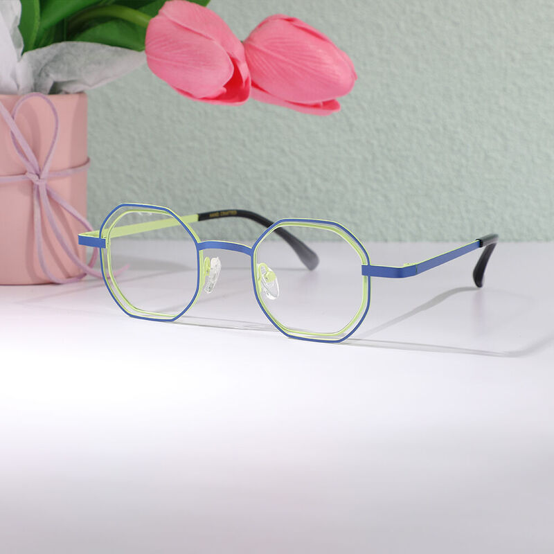 Mage Geometric Green Glasses