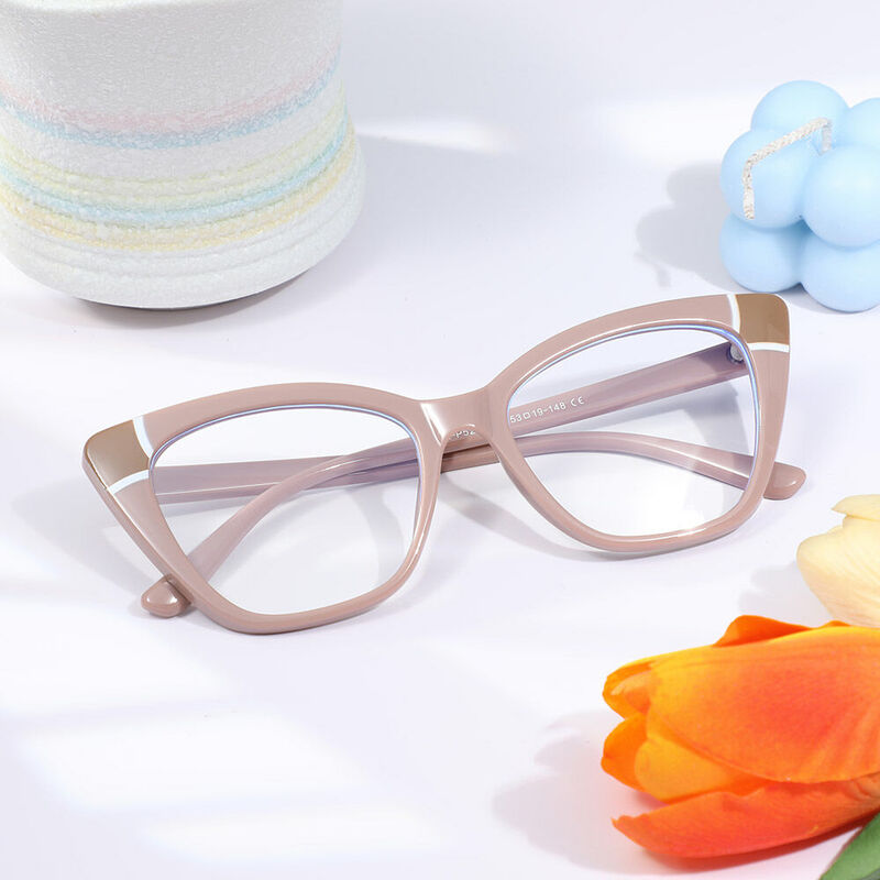 Xenia Cat Eye Brown Glasses