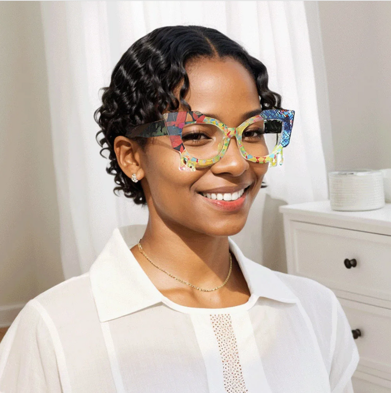Colcloug Cat Eye Grüne Brille