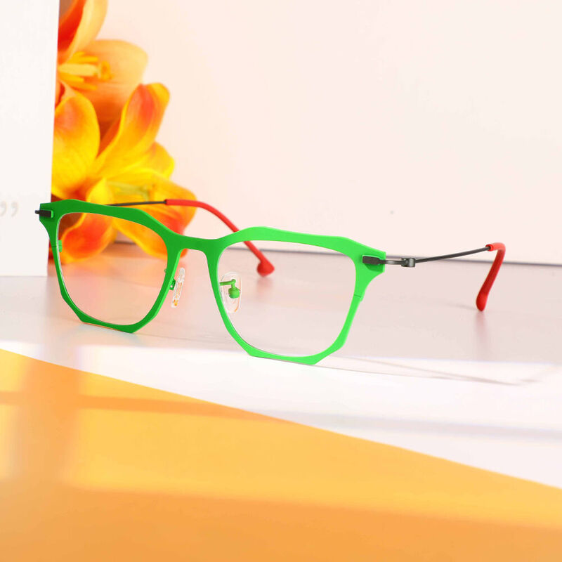 Bartholome Square Green Glasses