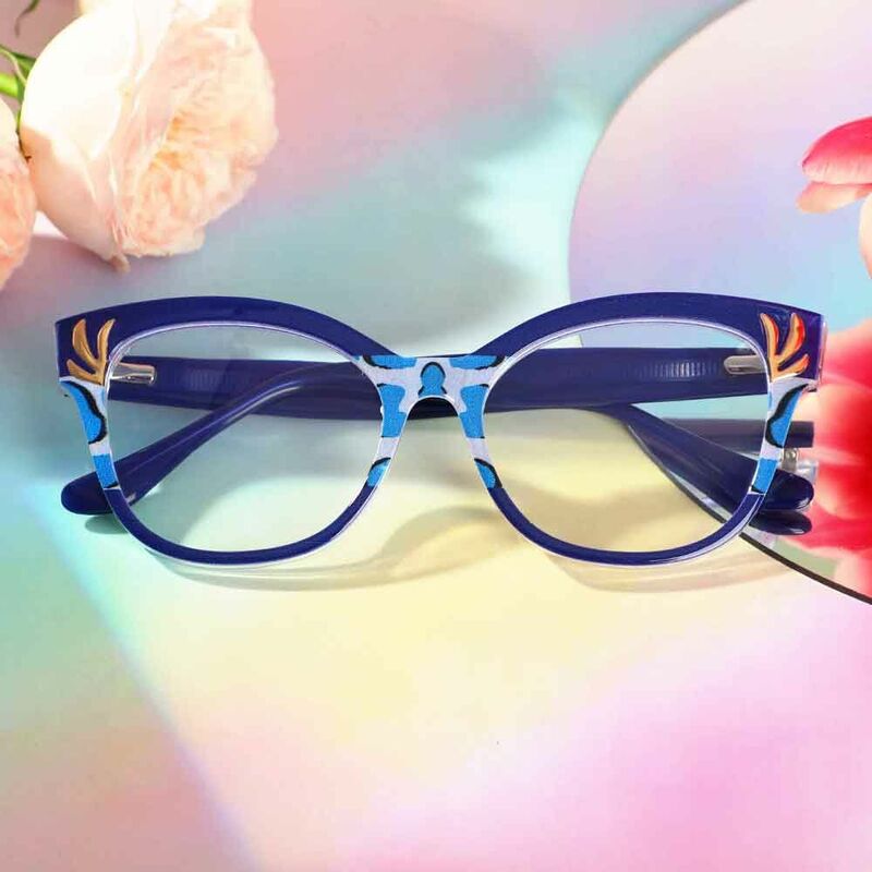 Coverdalee Cat Eye Blaue Brille
