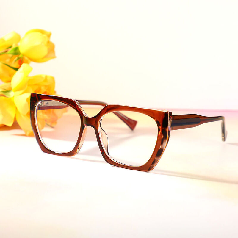 Sophy Cat Eye Brown Glasses