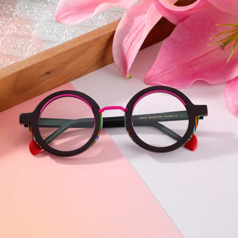 Eugen Runde Schwarze Brille