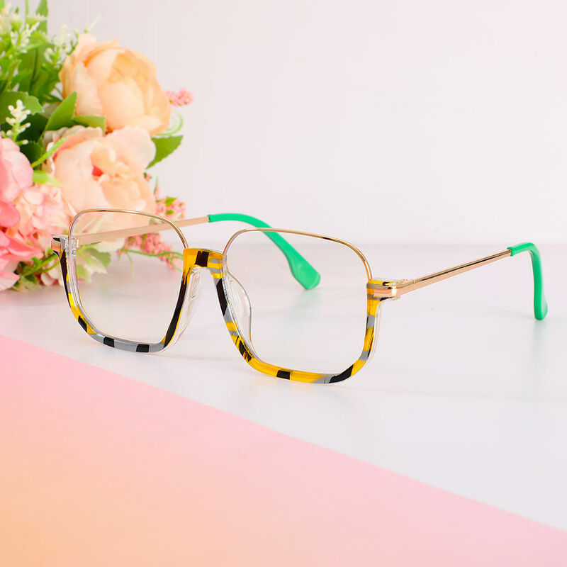 DuBois Square Yellow Glasses