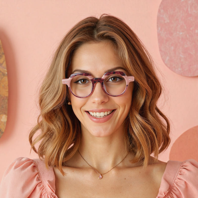 Flynn Round Pink Glasses