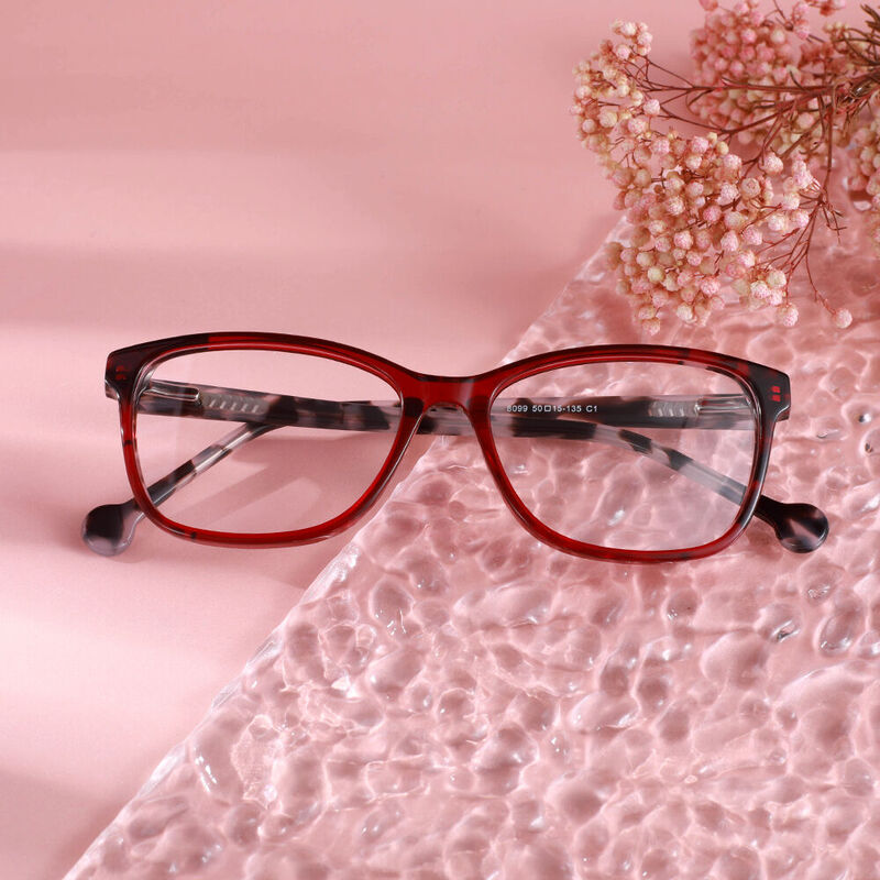Evelyn Square Red Tortoise Glasses