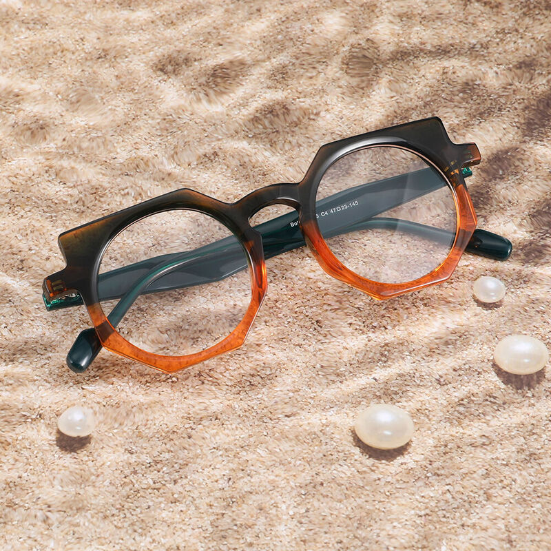 Mucha Geometric Orange Glasses