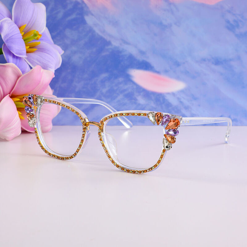 Isaac Cat Eye Clear Glasses