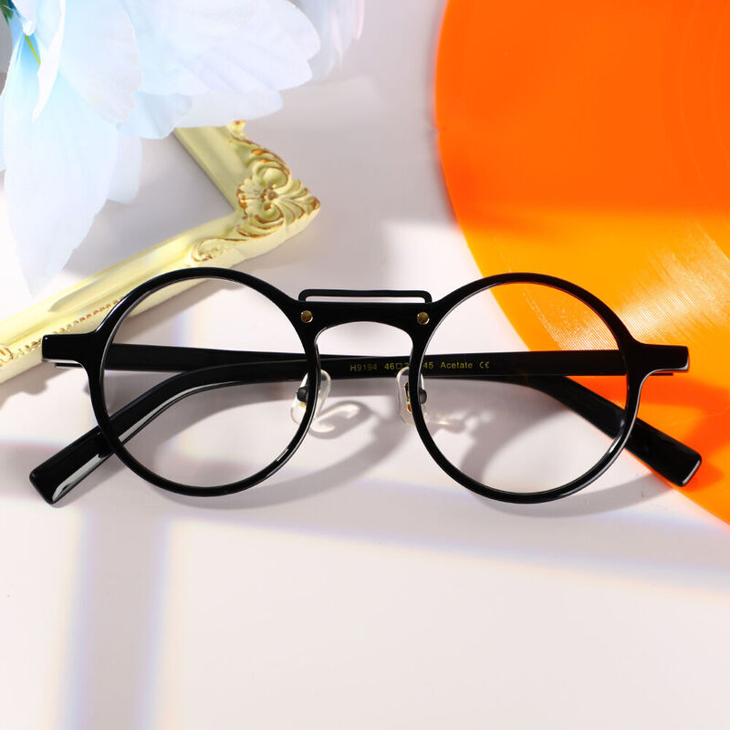 Barrie Runde Schwarze Brille