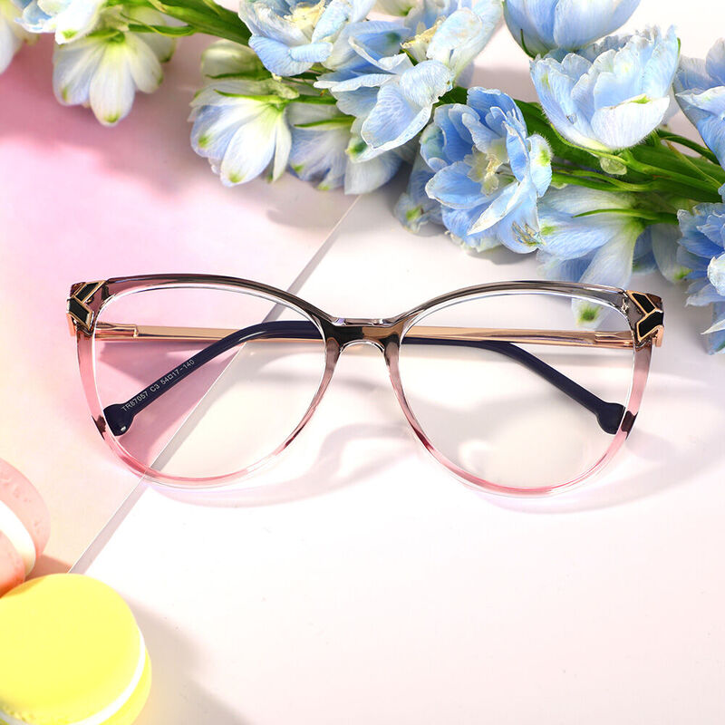 Eleano Cat Eye Gray Glasses