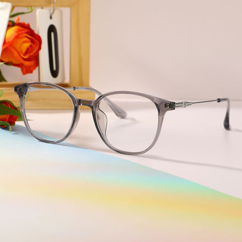 Dorothe Round Gray Glasses