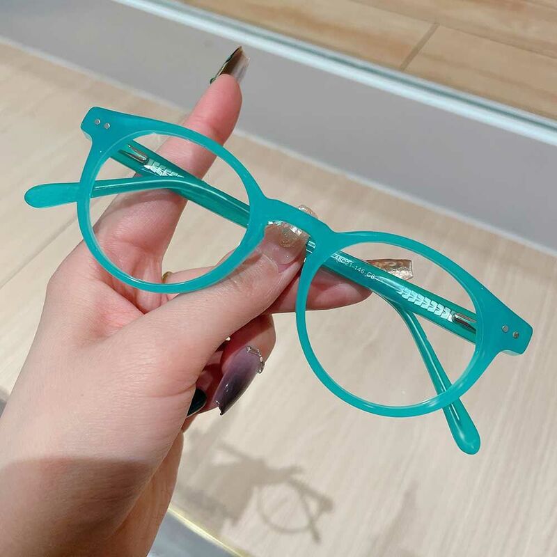 Lucia Round Blue Glasses