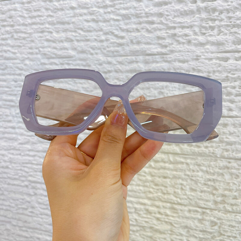 Ceolin Geometric Purple Glasses
