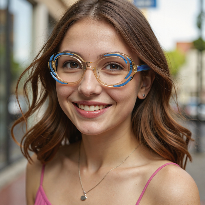 Otis Oval Blue Glasses