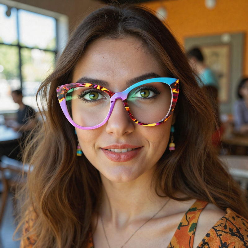 Sid Cat Eye Blaue Brille