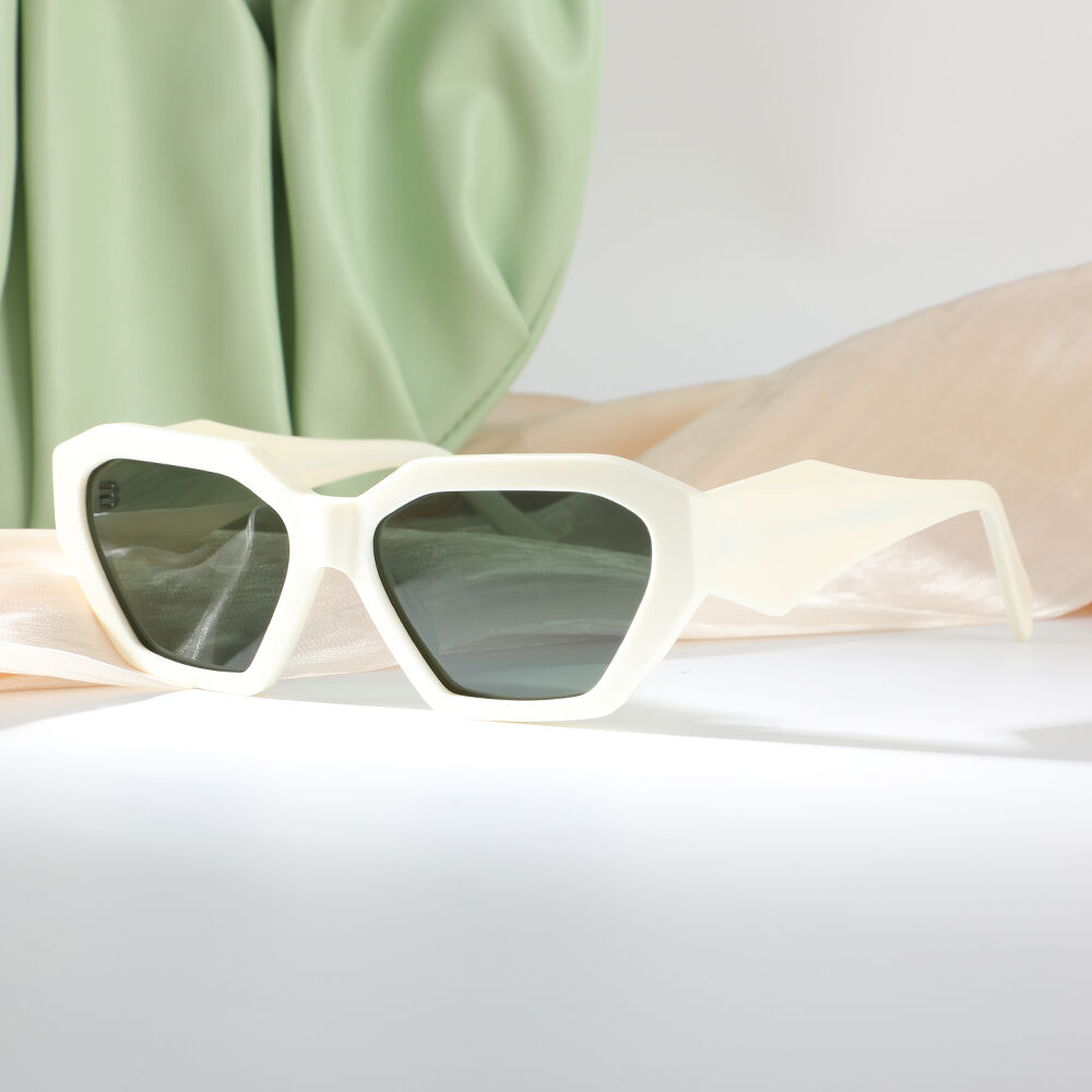 Brook Geometric White Sunglasses