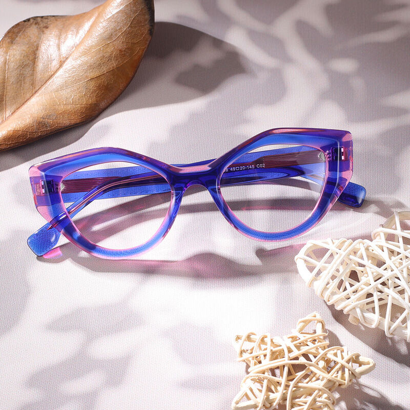 Louisa Cat Eye Purple Glasses