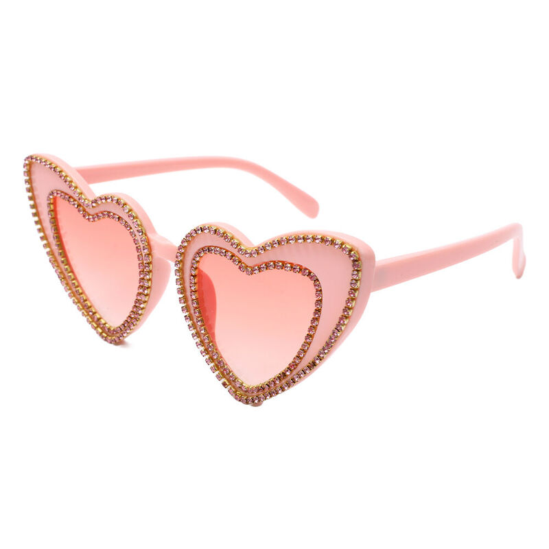 Phoeah Heart Pink Sunglasses