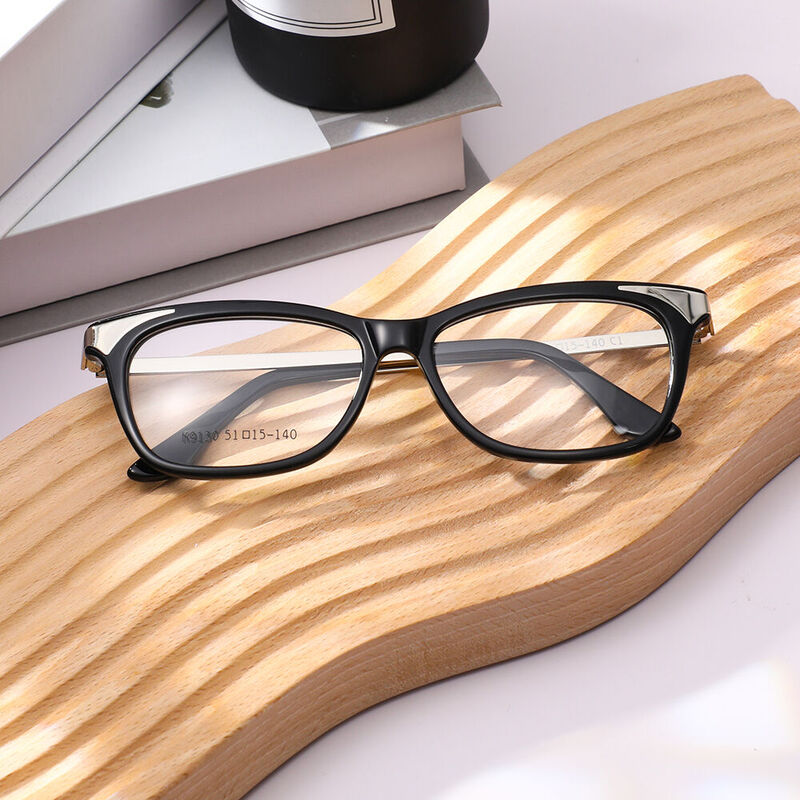 Maure Rectangle Black Glasses