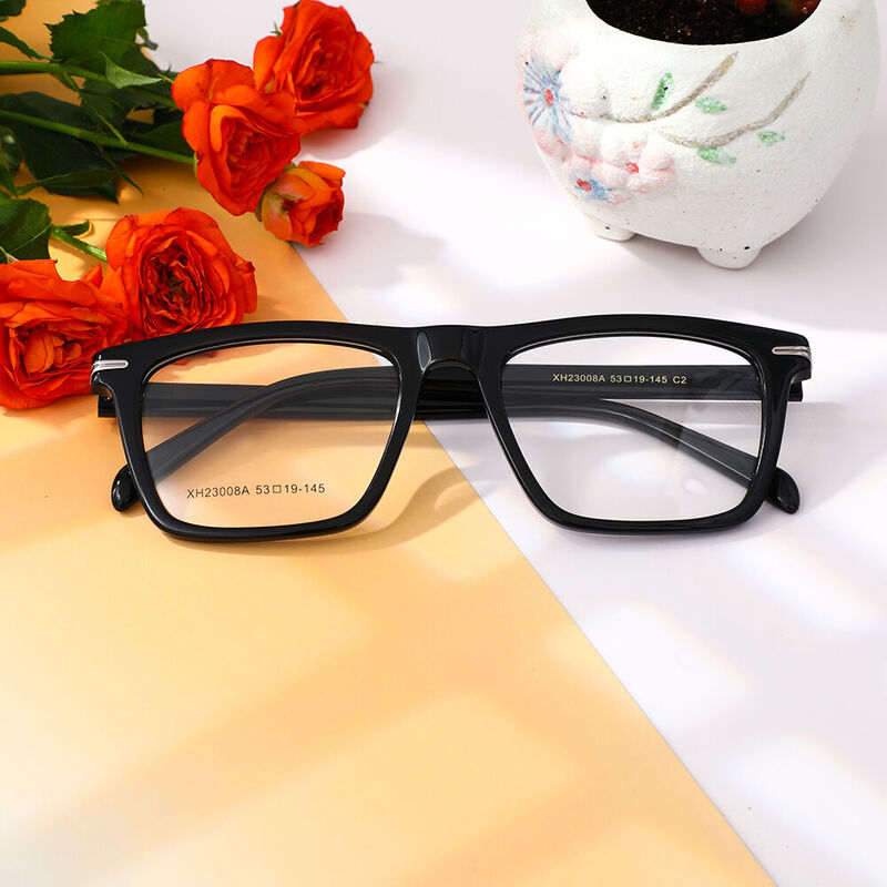 Bertram Square Black Glasses