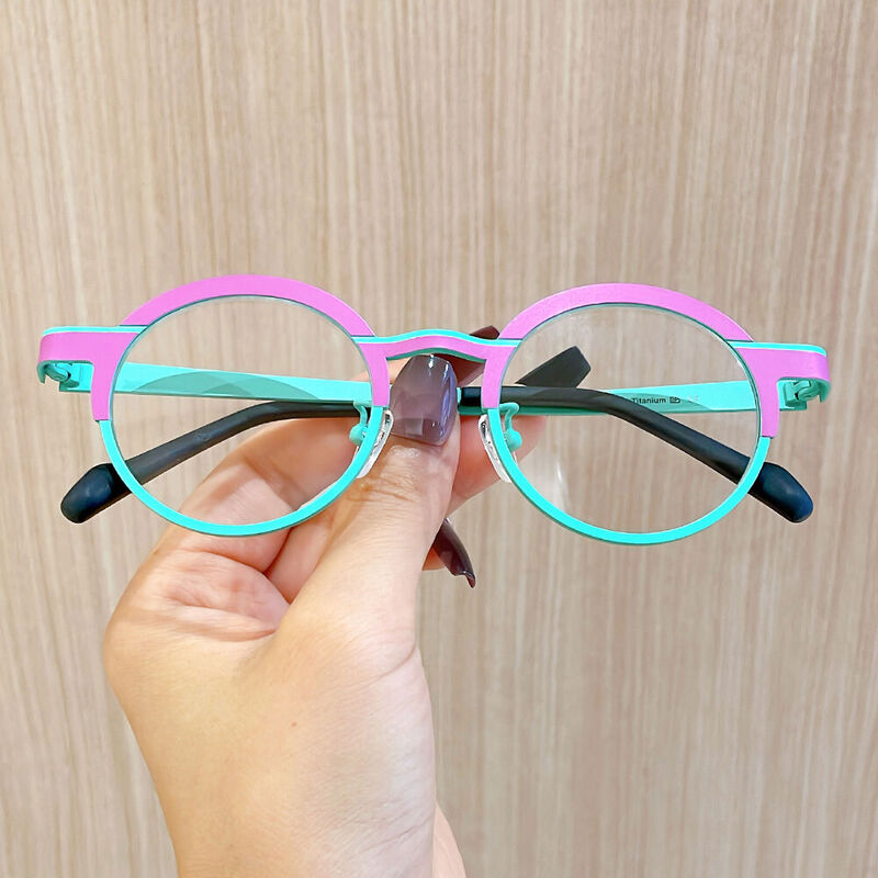 Blume Runde Grüne Brille