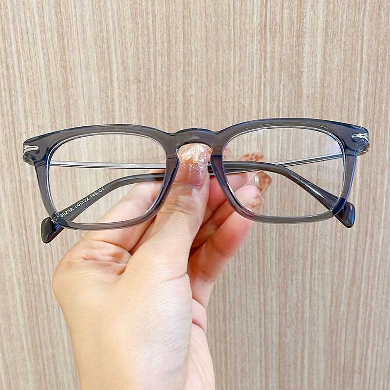 Dorothe Rechteckige Graue Brille