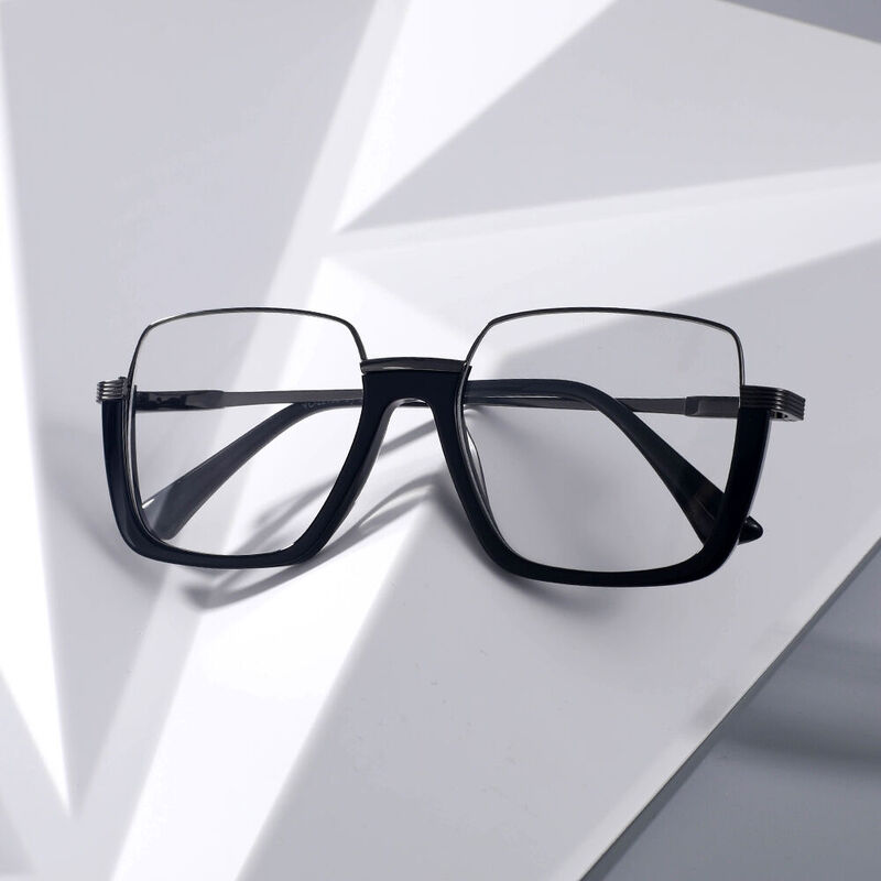 Updown Geometric Black Glasses