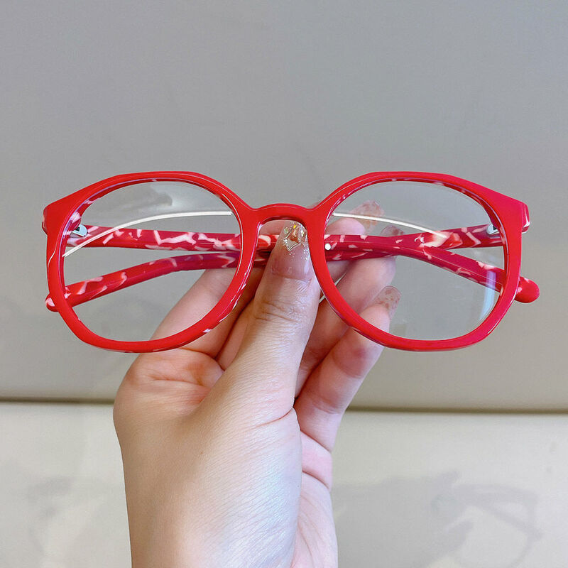 Hodgaa Round Red Glasses