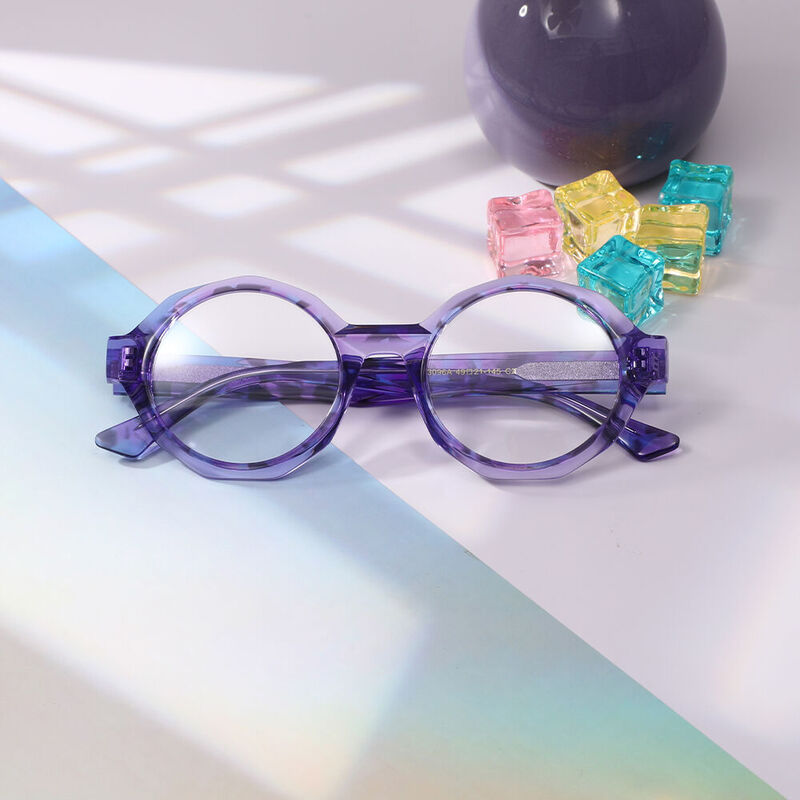 Mure Round Purple Glasses