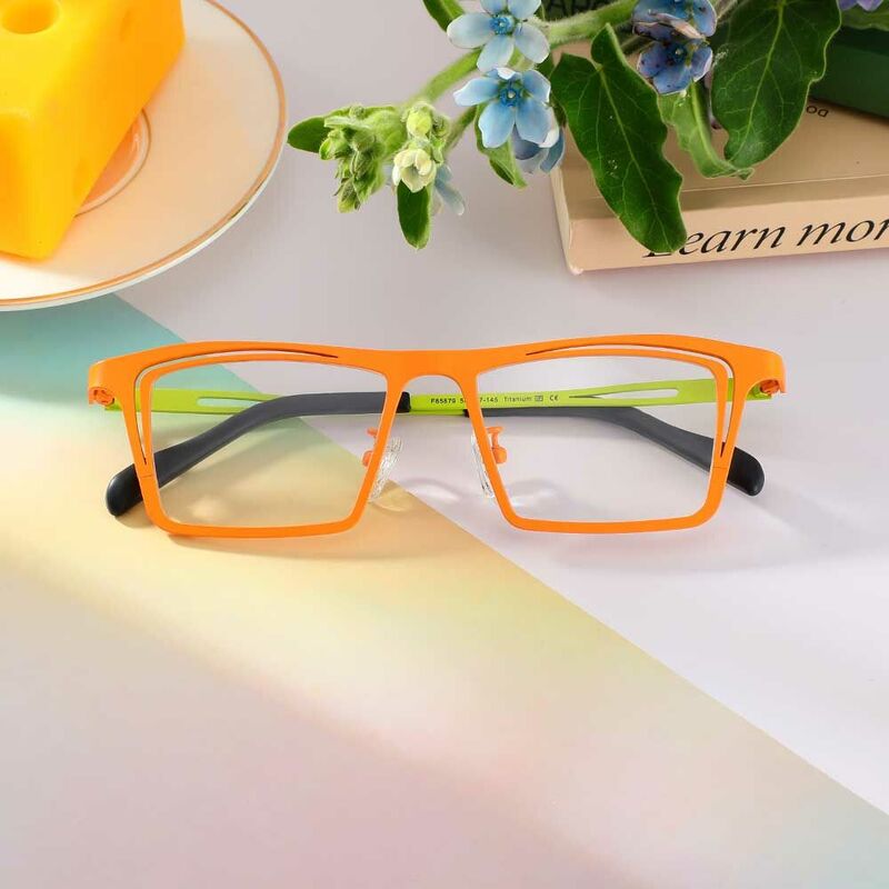Marina Rectangle Orange Glasses