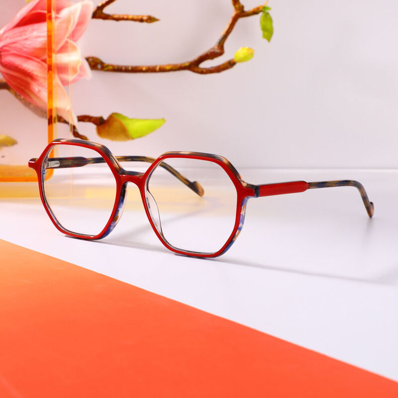 Zora Geometrische Rote Brille
