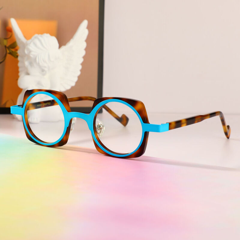 Nina Square Blue Tortoise Glasses