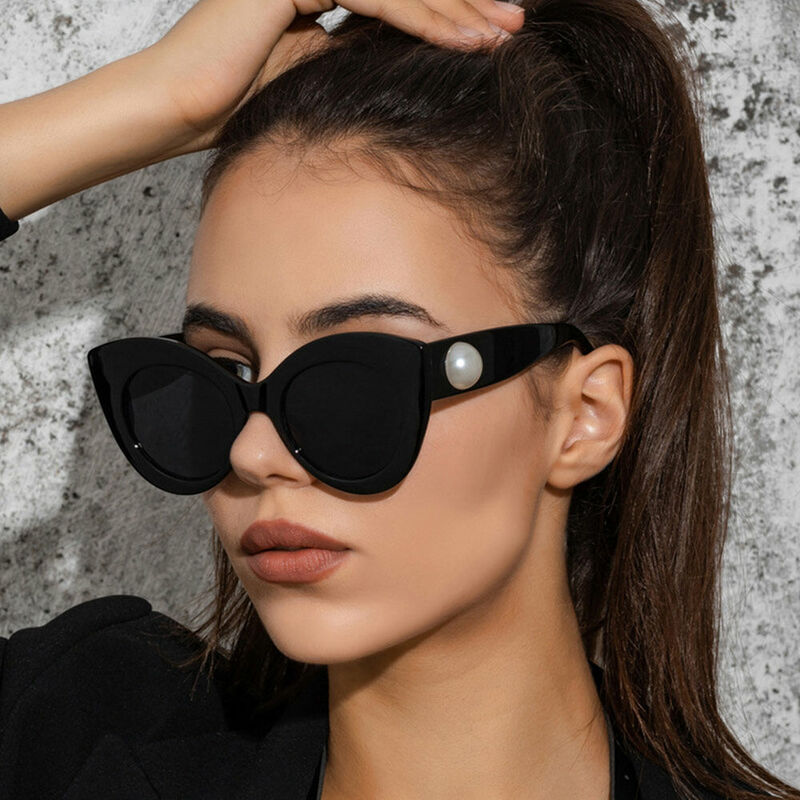 Calico Cat Eye Black Sunglasses