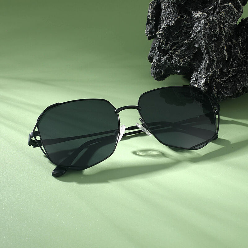 Monument Geometric Black Sunglasses