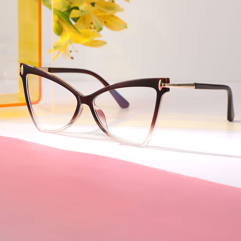 Adoir Cat Eye Brown Glasses