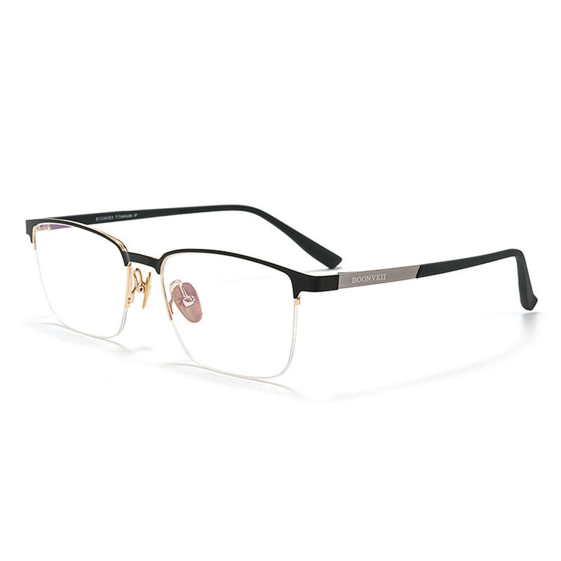 Heleay Browline Black Gold Glasses