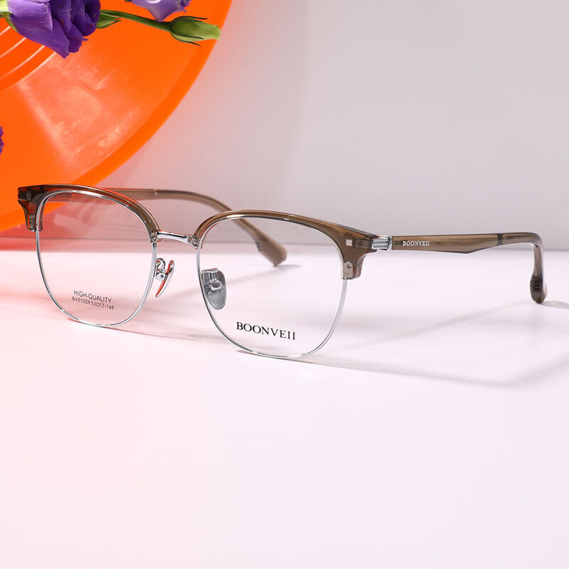 Kenne Browline Brown Glasses