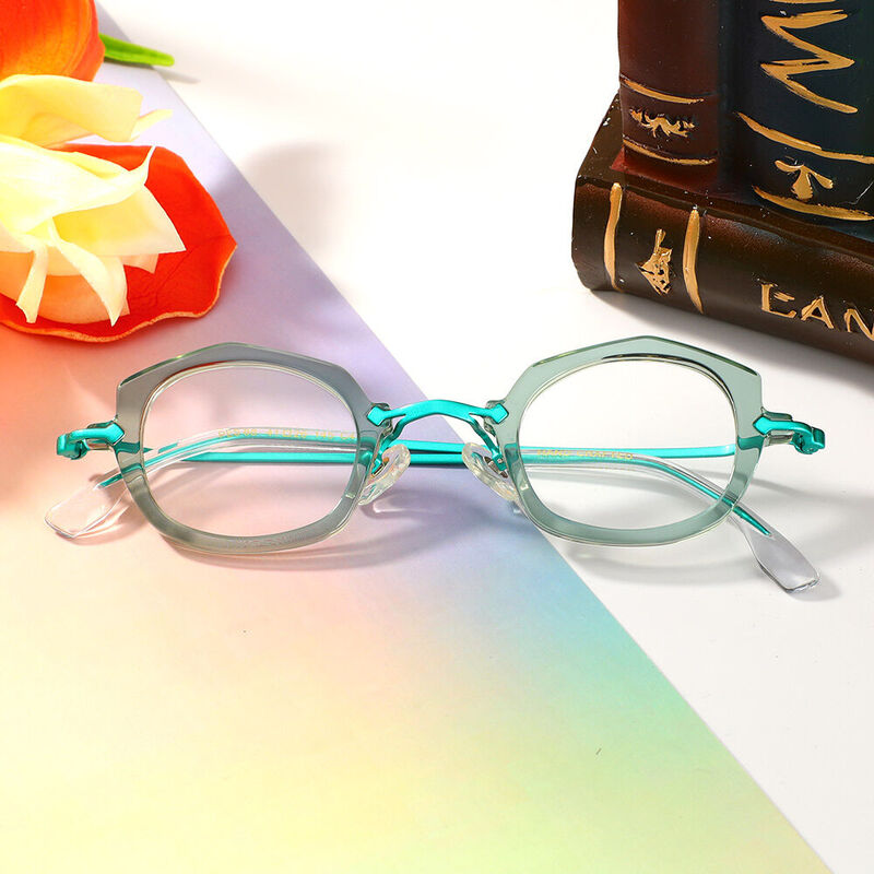 Simon Oval Blue Glasses
